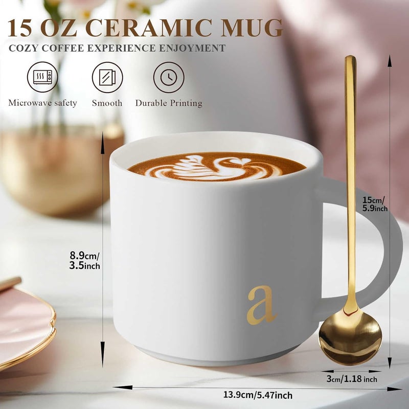 MNZZ Monogrammed Ceramic Large Coffee Mug Tea Cup Women Men Gift Christian Choir Teacher Godmother Godfather Religious Spiritual Inspirational Catholic Baptism Ordination Pastor Wife Ordained Minister,T - Image 5